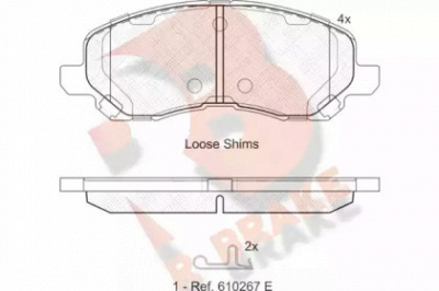 R BRAKE rb1806 -  Комплект тормозных колодок, дисковый тормоз